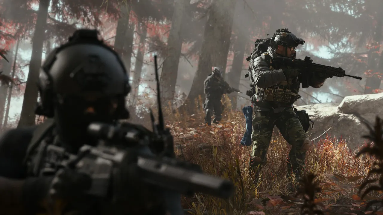 Modern Warfare 4 woodland combat screenshot from the official Steam gallery